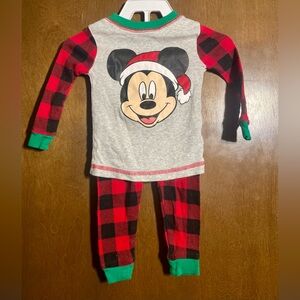 Disney Mickey Mouse Kids Pajama Set - Red, Black, and Gray